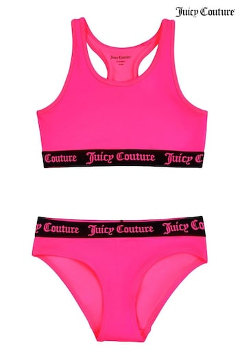 Juicy Couture Pink Logo Elastic Swim Set (U36216) | £35 - £48