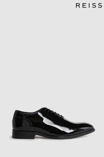 Reiss Black Bay Leather Whole Cut Shoes glaze-white-black (U36268) | £198
