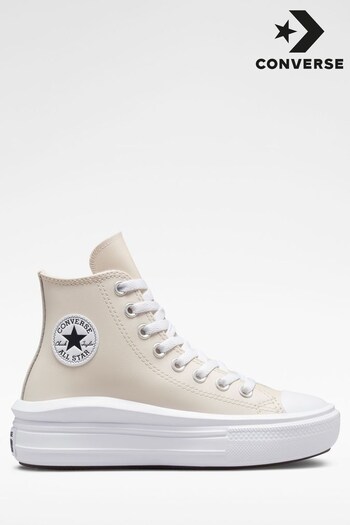 Converse Sand Converse Move Leather Platform Youth High Top Trainers (U36319) | £60
