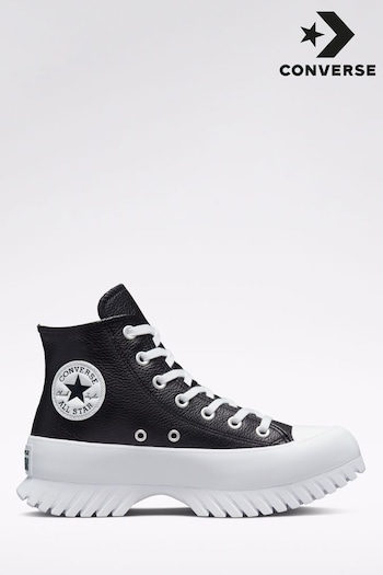 Converse Black Leather Lugged High Top Trainers (U36337) | £95 - £100