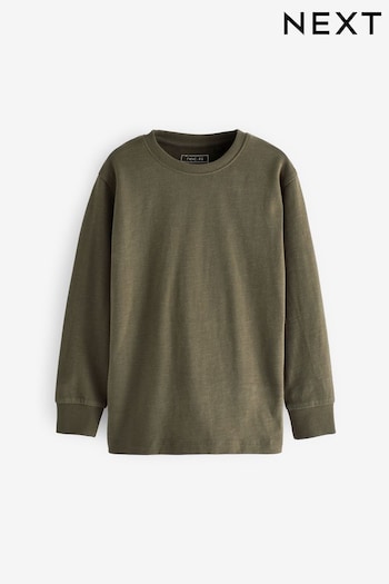 Khaki Green Long Sleeve Cosy T-Shirt (3-16yrs) (U36730) | £6 - £9.50