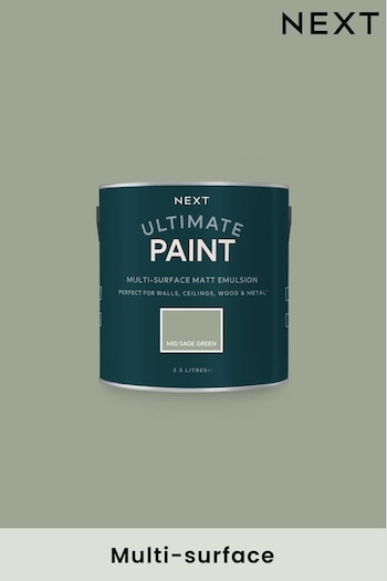 Mid Sage Green Next Ultimate® Multi-Surface 2.5Lt Paint (U37094) | £38