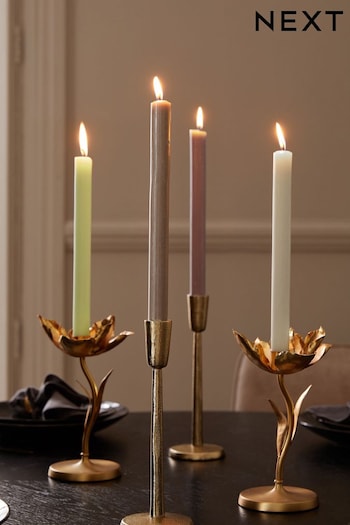 Set of 4 Multi Dripless Mixed Colour Dinner Candles (U37212) | £8