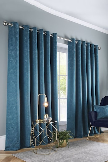 Studio G Kingfisher Blue Amari Eyelet Curtains (U37272) | £84 - £220