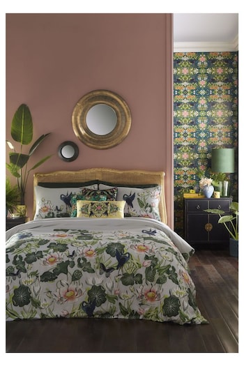 Wedgwood Dove Waterlily Duvet Cover and Pillowcase Set (U37275) | £160 - £180