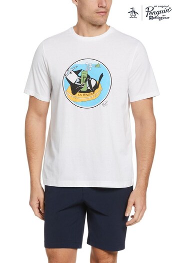 Original Penguin Golf Shipwreck Pete Graphic White T-Shirt (U37748) | £30