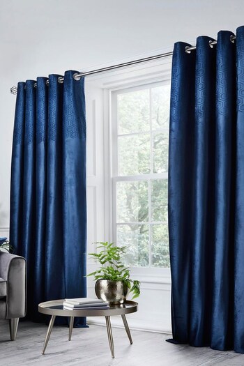 Appletree Blue Jasper Eyelet Curtains (U37789) | £42 - £110