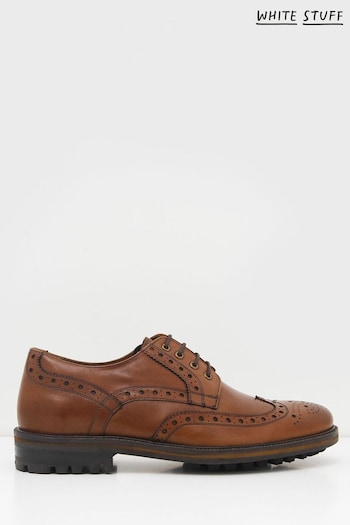 White Stuff Natural Arlo Brogue Leather Shoes constituci (U39030) | £85