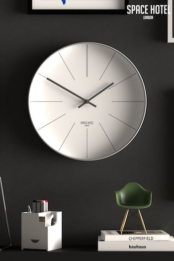 Space Hotel White/Grey District 12 White/Grey Wall Clock (U39191) | £45