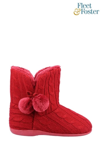 Fleet & Foster Grey Apple Knitted Bootie Slippers (U39222) | £35