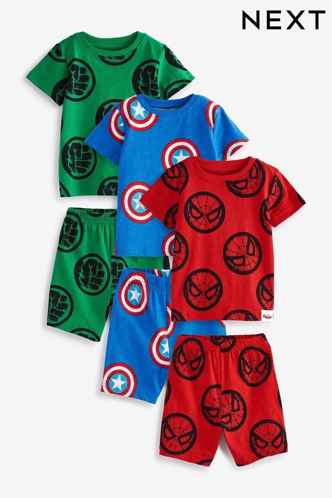Marvel Short Pyjamas 3 Pack (9mths-12yrs) (U39249) | £29 - £37