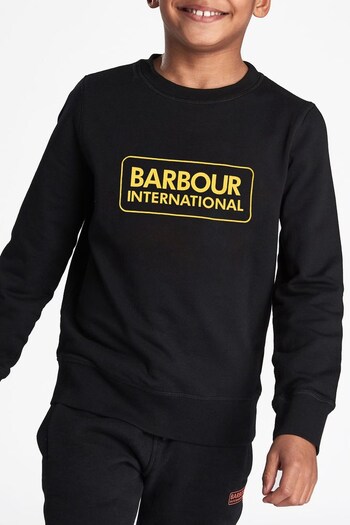 Barbour® Black Logo Boys Crew Sweatshirt (U39379) | £32 - £35
