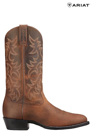 Ariat Brown Heritage Western R Toe boots guldf (U39514) | £160