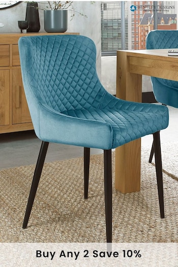 Bentley Designs Set of 2 Petrol Blue Cezanne Velvet Fabric Chairs (U39650) | £200