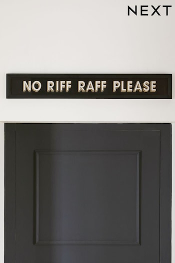 Black/Gold No Riff Raff Wall Art Plaque (U40048) | £15