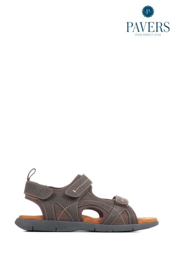 Pavers Brown Fully Adjustable Touch Fastening Sandals normal (U40438) | £40