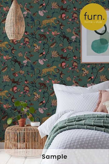 furn. Green Exotic Wildlings Tropical Wallpaper Wallpaper (U40519) | £19