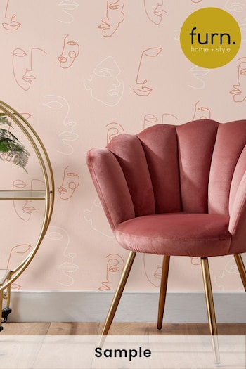 Furn Blush Pink Kindred Abstract Faces Wallpaper (U40523) | £19