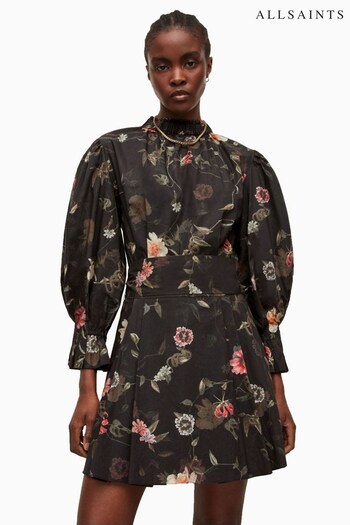 AllSaints Black Luna Kaneshon Dress (U40579) | £199