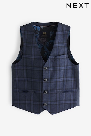 Blue Check Stand Alone Waistcoat (12mths-16yrs) (U40688) | £15 - £24
