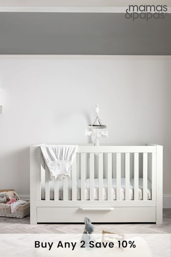 Mamas & Papas White Wash Franklin Cot Bed (U40724) | £489