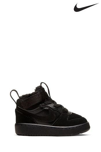 Nike gray Black Court Borough Mid Infant Boots (U40793) | £40