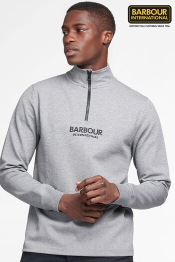 Barbour® International Grey Transmission Half Zip Jumper (U40867) | £80