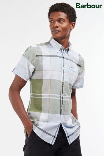 Barbour® Green Douglas Short Sleeved Tailored Shirt (U41020) | £65