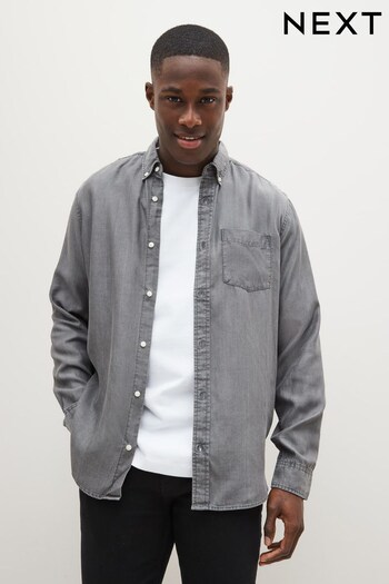 Grey Regular Fit Long Sleeve TENCEL Denim Shirt (U41037) | £28