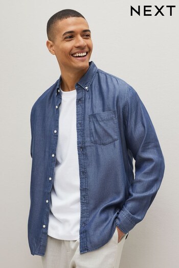 Blue Regular Fit Long Sleeve TENCEL Denim Shirt (U41038) | £28