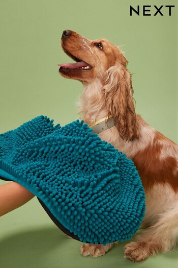 Teal Blue Pet Drying Towel Mitt (U41211) | £15