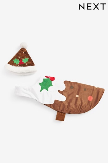 Brown/Cream Christmas Pudding Dog Fancy Dress (U41215) | £18