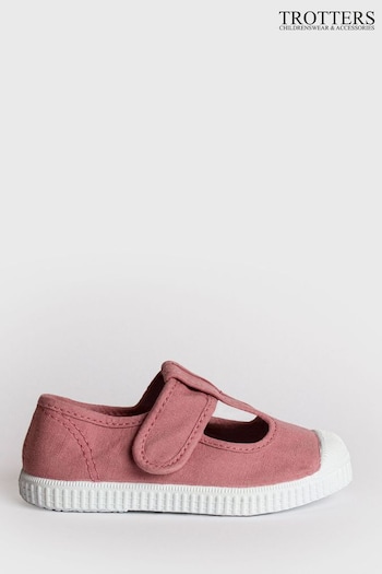 Trotters London Pink Champ Canvas Shoes how (U41327) | £30 - £34