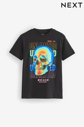 Black Skull Graphic Short Sleeve T-Shirt (3-16yrs) (U41881) | £8 - £13