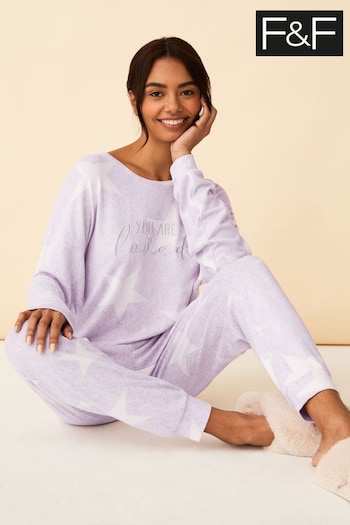 F&F Lilac Purple Star Snit Pyjamas (U42137) | £20