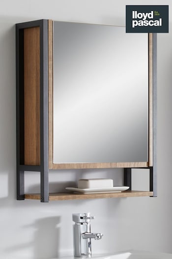 Lloyd Pascal Natural Margot Natural Oak Effect Single Door Mirror Cabinet (U42176) | £115