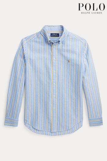Polo Ralph Lauren Boys Blue and Yellow Striped Shirt (U42837) | £75 - £79