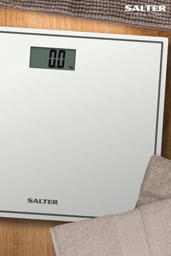 Salter White Compact Glass Electronic Bathroom Scale (U42871) | £15