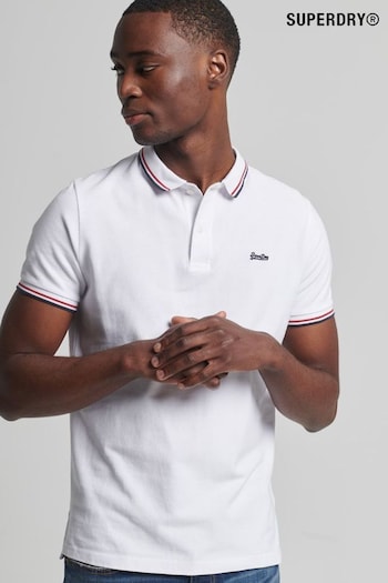 Superdry Red Organic Cotton Vintage Tipped Short Sleeve Polo Shirt (U43384) | £40