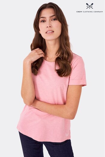 Crew Clothing Pink Mid Cotton Relaxed T-shirt (U43516) | £22