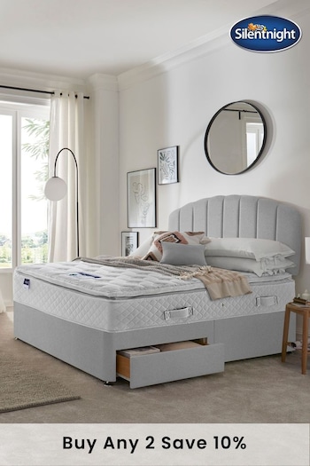 Silentnight Grey Miracoil Geltex Pillowtop 2 Drawer Divan Bed Set (U43542) | £765 - £945