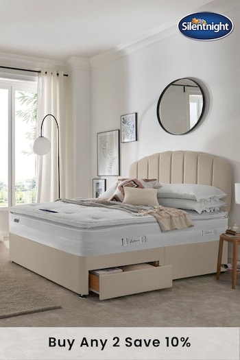 Silentnight Brown Mirapocket 2000 Geltex Pillowtop Mattress and 2 Drawer Velvet Divan Base Bed Set (U43557) | £1,050 - £1,300