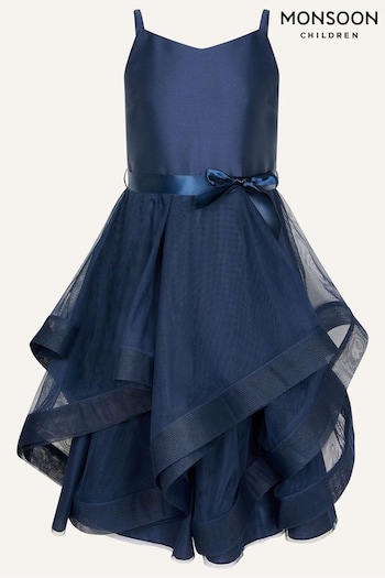 Monsoon Sienna Blue Ruffle Prom Dress (U43861) | £75 - £80