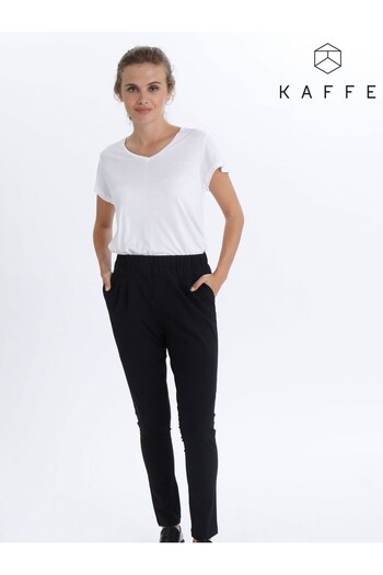 Kaffe Black Jillian Low Crotch Slim Trousers (U43874) | £60