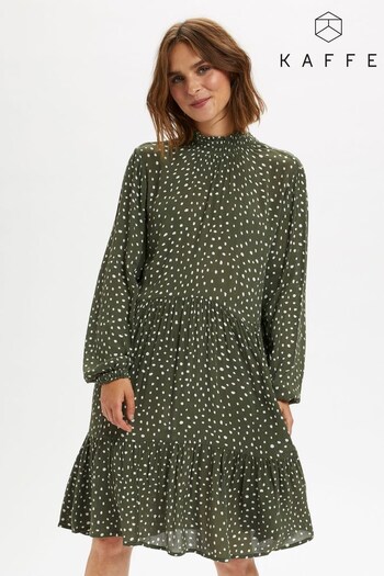 Kaffe Green Billie Dot Midi Dress (U43916) | £60