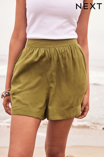 Green Elasticated Pull On Shorts (U44022) | £14