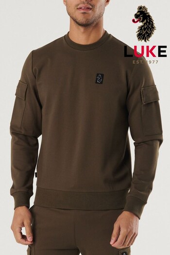 Luke 1977 Military Green Hunter Sweatshirt (U44582) | £85