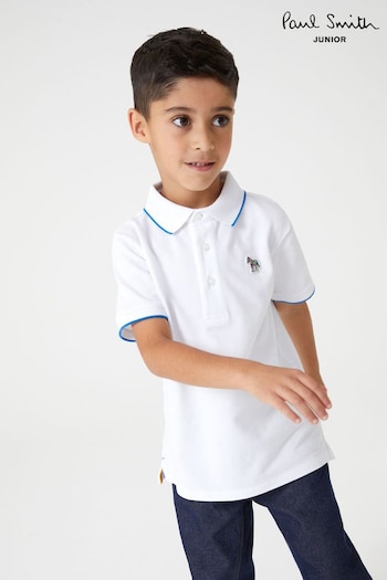 Paul Smith Junior Boys Short Sleeve Zebra Logo Polo Shirt (U44627) | £45