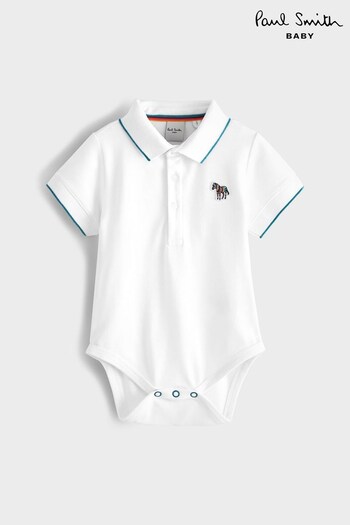 Paul Smith Baby Boys Zebra Logo Pique that Polo Bodysuit (U44705) | £45