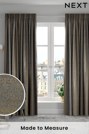 Gold Metallic Stripe Made To Measure Curtains (U44849) | £100
